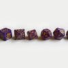 Amethyst Dragon Poly-Dice Set containing seven different dice: a D20, D100, D12, D10, D8, D6 and a D4